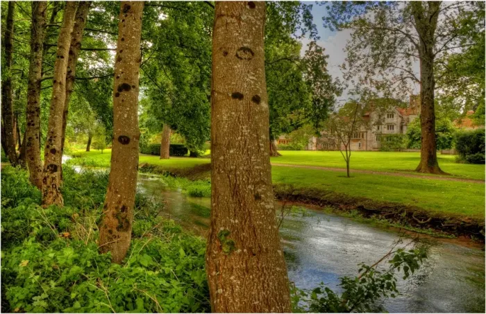 Framed Print : Piddle river at Athelhampton, Dorset, England, United Kingdom