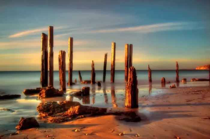 Framed Print : Pier ruins