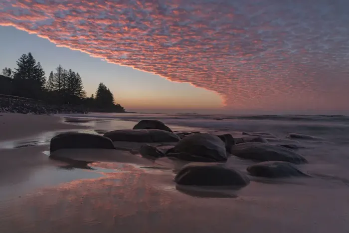 Framed Print : Pink sunrise on the Sunshine Coast, Queensland