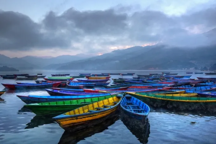 Framed Print : Pokhara lake and boats Framed Print : Pokhara lake and boats