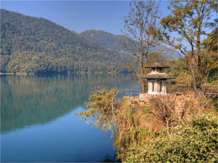 Framed Print : Pokhara lake, Western Himalayas, Nepal
