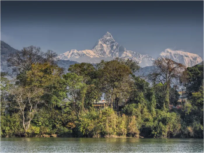 Framed Print : Pokhara lake, Western Himalayas, Nepal