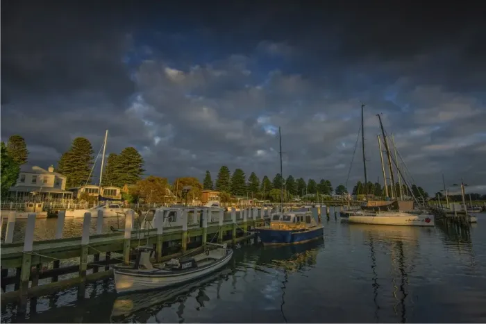 Framed Print : Port Fairy harbour, Victoria, Australia Framed Print : Port Fairy harbour, Victoria, Australia