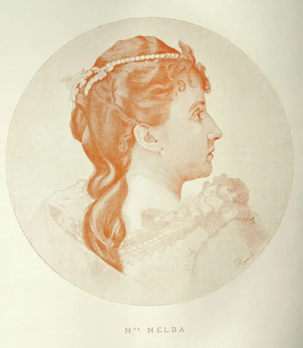 Framed Print : Portrait of Nellie Melba, Australian operatic soprano, Opera singer, 1890s, 19th Century