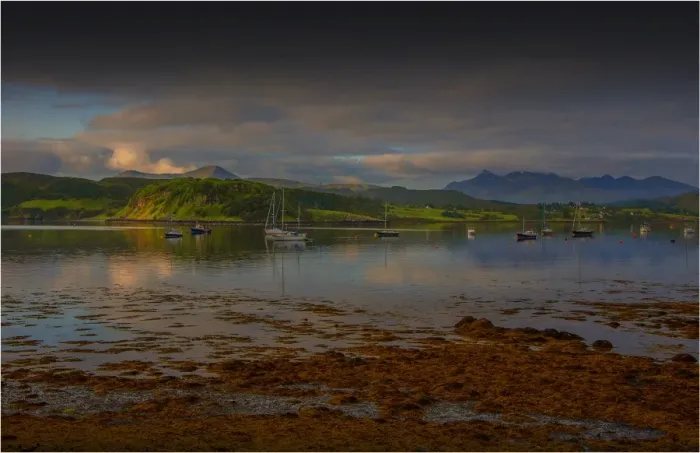 Framed Print : Portree harbour view, Isle of Skye, Inner Hebrides, Scotland