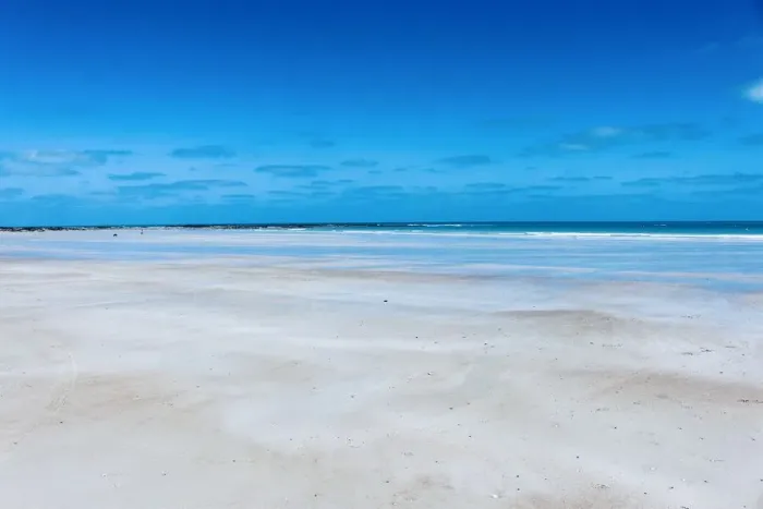 Framed Print : Pristine white sand of Cable Beach edged by the stunning turquoise water