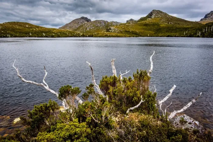Framed Print : Promontory Lake in in Western Arthurs Range, Southwest Tasmania Framed Print : Promontory Lake in in Western Arthurs Range, Southwest Tasmania