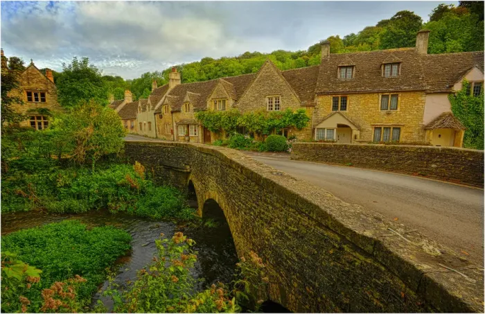 Framed Print : The quaint, historic and picture-book village of Castle Combe, Wiltshire, England