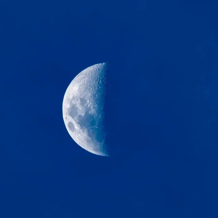 Framed Print : Quarter moon during the day