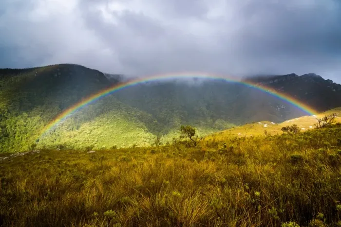 Framed Print : Rain bow at Ironbound Range, South Coast track, Southwest Tasmania Framed Print : Rain bow at Ironbound Range, South Coast track, Southwest Tasmania