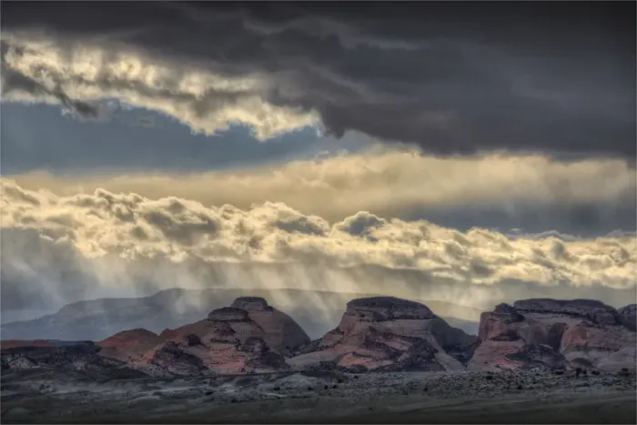 Framed Print : Rain-storm in the Escalante wilderness, Utah, USA Framed Print : Rain-storm in the Escalante wilderness, Utah, USA