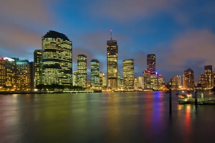 Framed Print : Rainbow city Brisbane