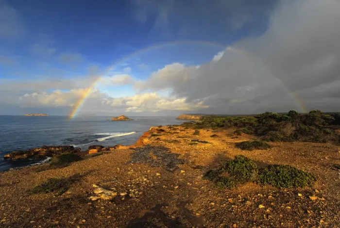 Framed Print : A full rainbow and sushine