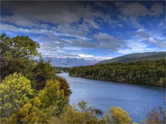 Framed Print : Rainforest and beautiful countryside around the Waiau river, South Island, New Zealand Framed Print : Rainforest and beautiful countryside around the Waiau river, South Island, New Zealand