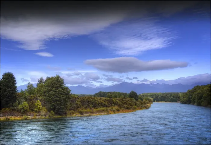 Framed Print : Rainforest and beautiful countryside around the Waiau river, South Island, New Zealand Framed Print : Rainforest and beautiful countryside around the Waiau river, South Island, New Zealand