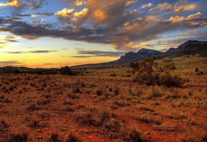 Framed Print : red earth. Sunset at Flinders Ranges.Flinders Ranges is the largest mountain Framed Print : red earth. Sunset at Flinders Ranges.Flinders Ranges is the largest mountain