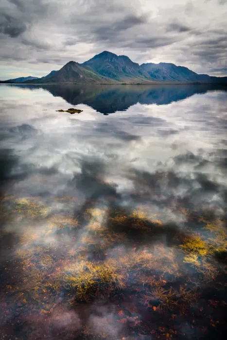 Framed Print : Reflection of Mt Rugby in Bathurst Harbour. Southwest Wilderness, Tasmania