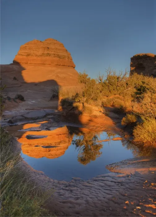 Framed Print : reflections, Arches National park, Arizona, Western united States of America