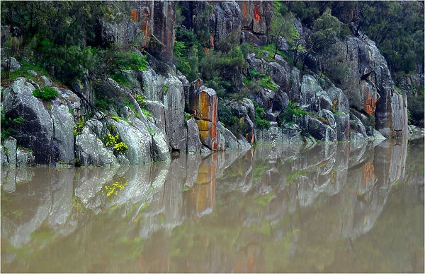 Reflections in Cataract gorge, Launceston, north Tasmania, Australia