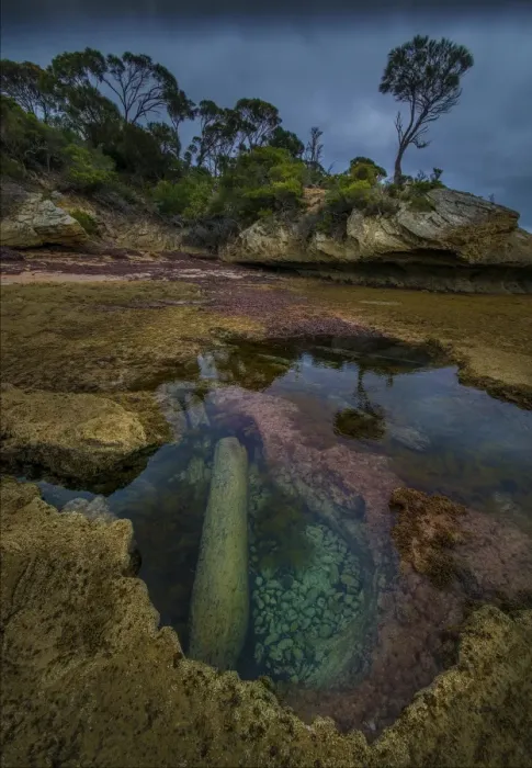 Framed Print : Reflections at Cave Beach Framed Print : Reflections at Cave Beach