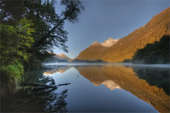 Framed Print : Reflections on Gunns Lake South Island of New Zealand Framed Print : Reflections on Gunns Lake South Island of New Zealand