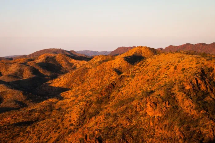 Framed Print : Rich evening light on Gammon Ranges, Australia
