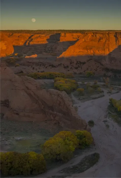 Framed Print : Rising moon Canyon De-Chelly, Arizona, south western United States of America