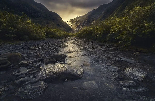 River in Franz Josef Glacier Valley, New Zealand