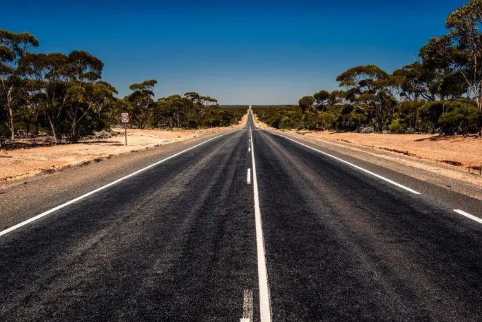 Framed Print : Road through Nullarbor plain in Western Australia