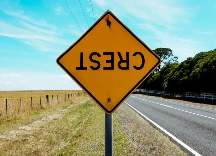 Framed Print : Road Sign For Rollovers