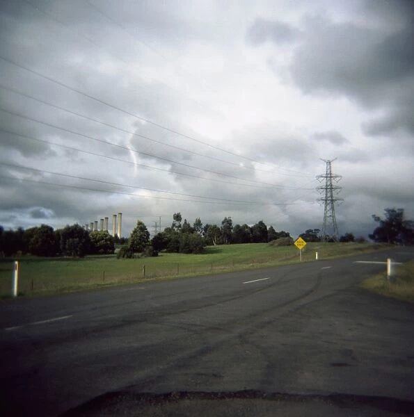 Road and storm clouds