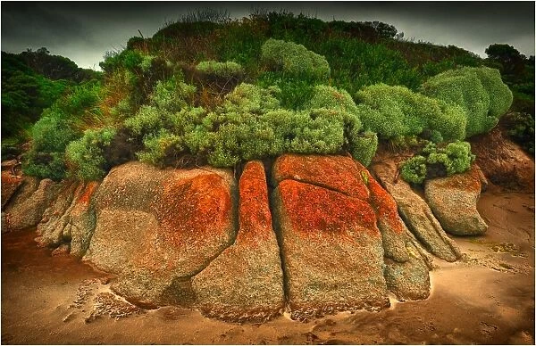 Rock formations, Disappointment bay, King Island Bass Strait, Tasmania, Australia