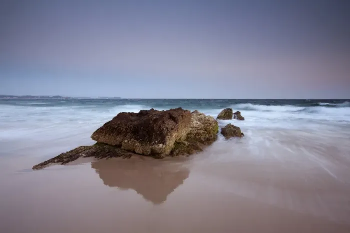 Framed Print : Rock on sand
