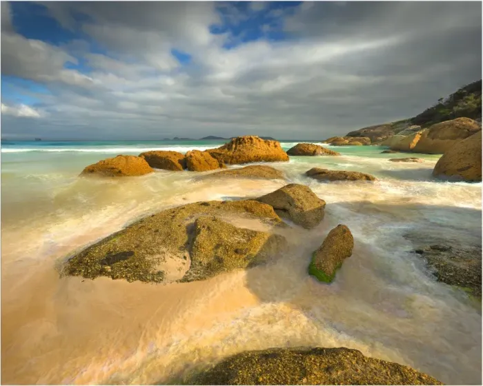 Framed Print : Rocky coastline, Squeaky bay, Wilsons Promontory, Victoria, Australia