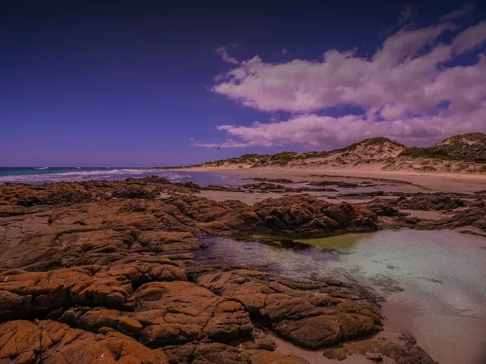 Framed Print : Rocky foreshore and bay known as Badger's box on the western side of King Island, Bass Strait, Tasmania, Australia Framed Print : Rocky foreshore and bay known as Badger's box on the western side of King Island, Bass Strait, Tasmania, Australia