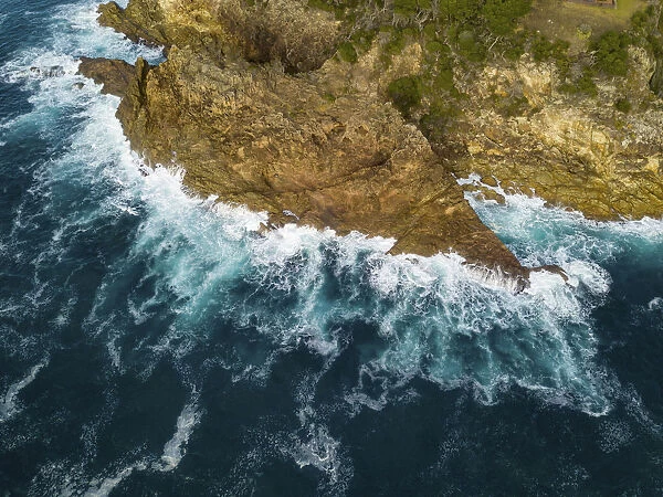 rocky outcrop into ocean