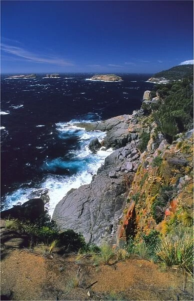 Rocky shoreline of the Freycinet Peninsular, eastern coastline of Tasmania