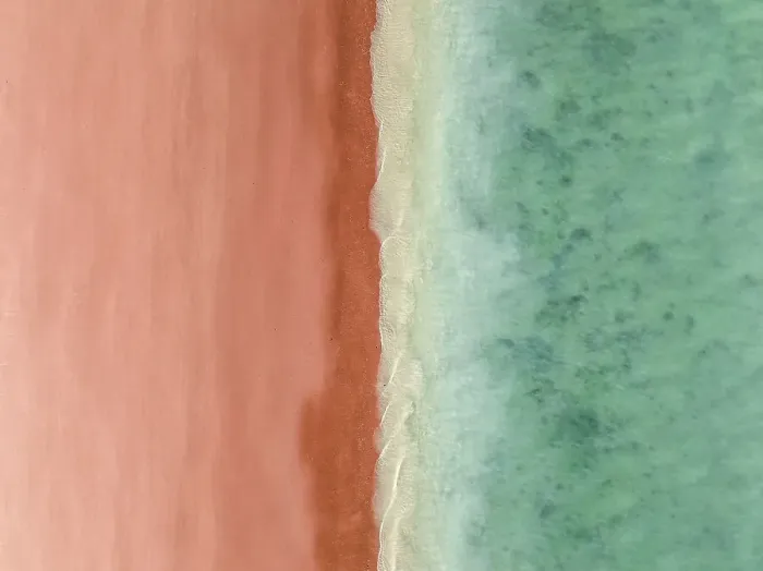 Framed Print : Roebuck Bay beach scene shot from a drone perspective, Broome, Western Australia, Australia Framed Print : Roebuck Bay beach scene shot from a drone perspective, Broome, Western Australia, Australia