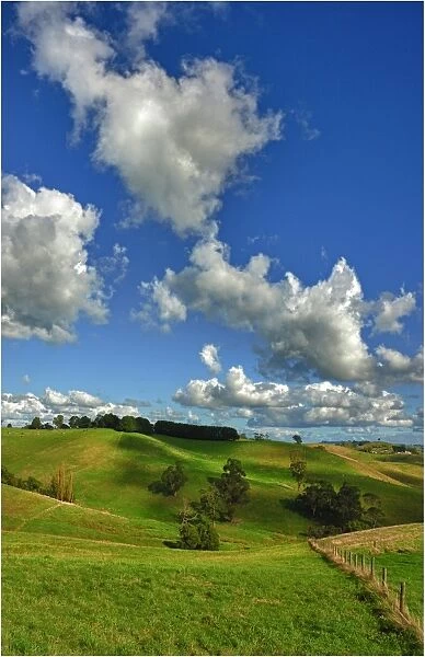 The rolling countryside in south Gippsland near the town of Fish Creek, Victoria