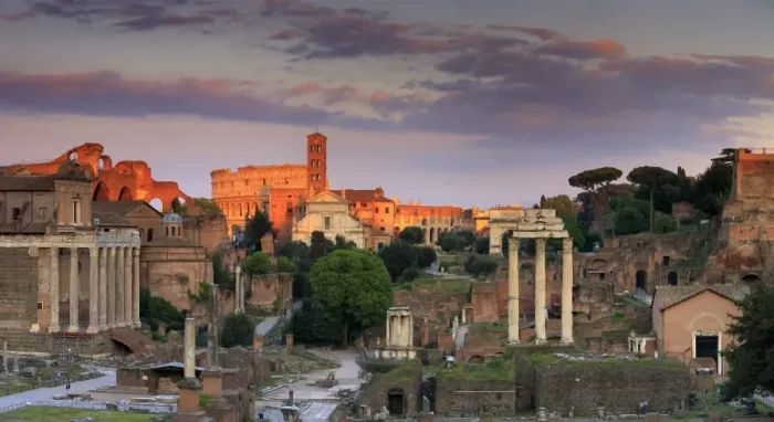 Framed Print : Rome, Colosseum and Romand Forum