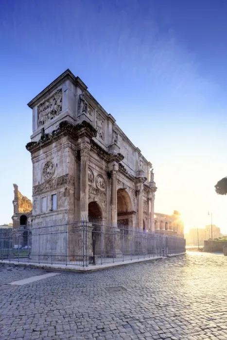 Framed Print : Rome, sun rising in Roman Forum