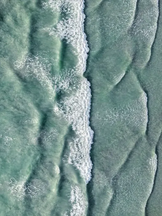 Framed Print : Rough Ocean waves photographed from a drone point of view, Broome, Western Australia, Australia