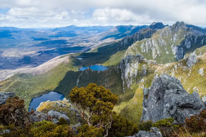 Framed Print : The rugged Western Arthurs, southwest Tasmania