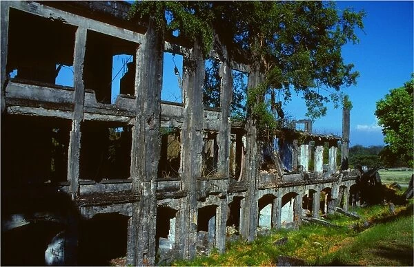 The ruins of former barracks on Corrigidor Island, Manilla bay, the Philippines, south east Asia