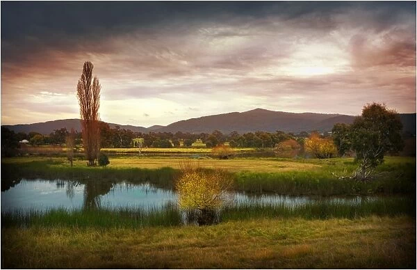 Rural farmland at Nillahcootie, Victoria, Australia