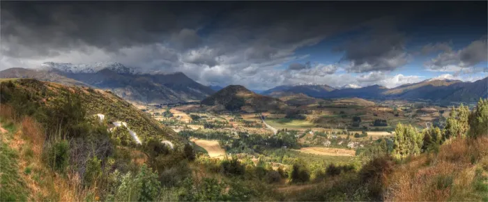 Framed Print : Rural panoramic of the countryside near Coronet peak, Queenstown, South Island