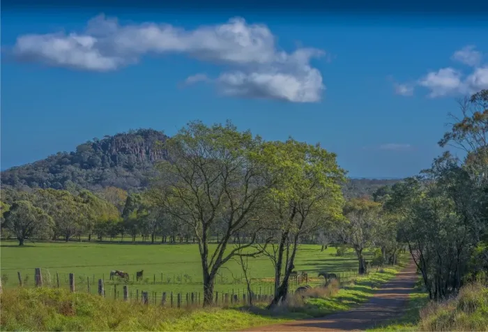 Framed Print : A rural scene in the Cherokee countryside, Macedon Ranges, Victoria, Australia