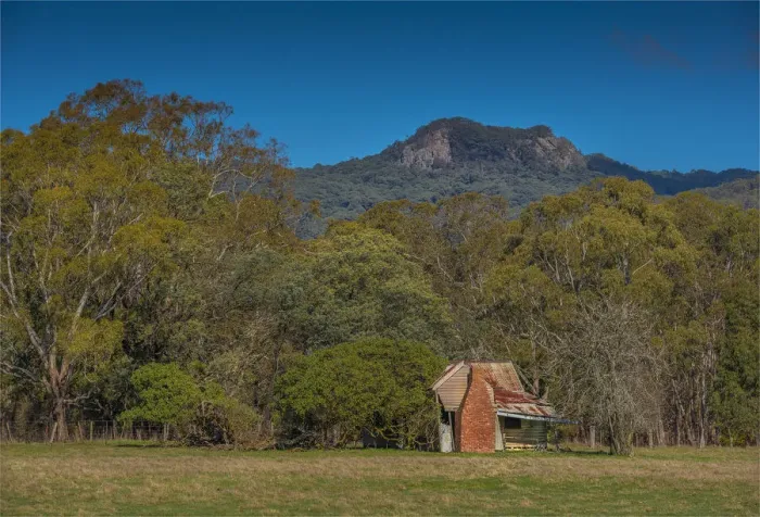 Framed Print : A rural scene in the Cherokee countryside, Macedon Ranges, Victoria, Australia