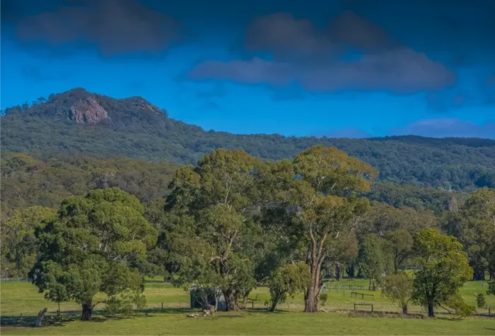 Framed Print : A rural scene in the Cherokee countryside, Macedon Ranges, Victoria, Australia