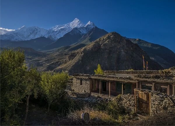 A rural scene in Jomson, in the beautiful mountainous region of the Annapurnas, Nepal